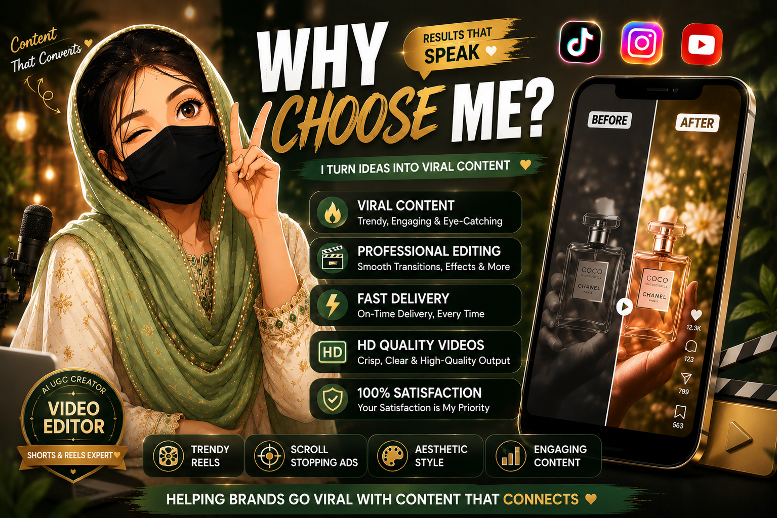 I Will Create Premium AI UGC, Product Ads, Showcase Videos and High-End Video Editing